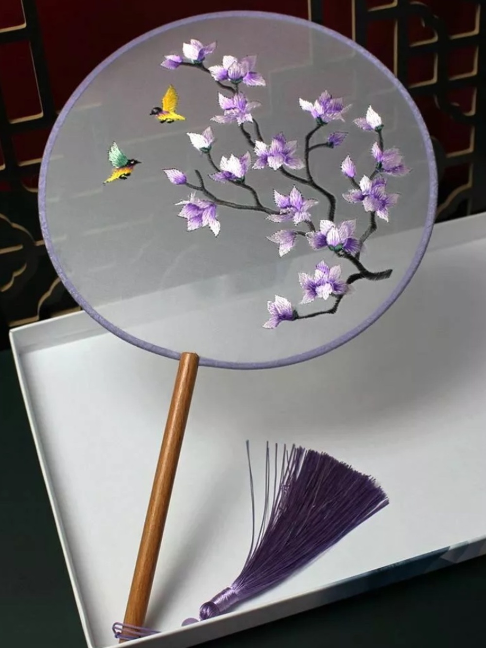 Embroidered Fan Accessories Chinese Style Cheongsam Fan Ancient Style Round Fan